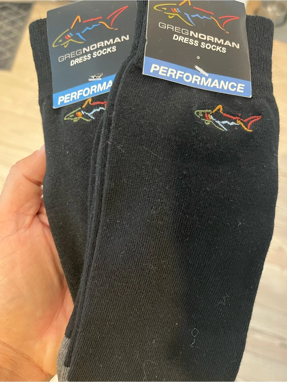 Greg Norman Collection Performance Dress Socks Black Shoe Size 8-12 (2 Pairs)